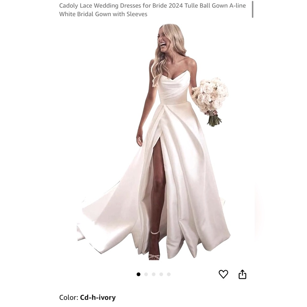 Chic Ivory Bridal Gown with Slit